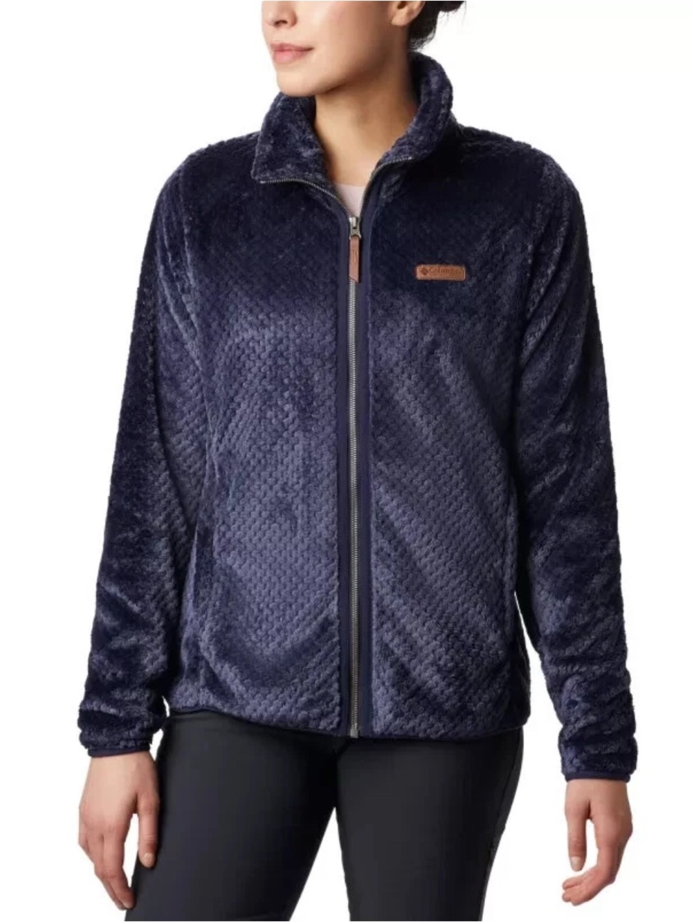 Columbia Fire Side II Navy Sherpa Full Zip Fleece Jacket Women's Small